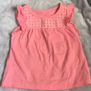 Toddler girls pink ruffled sleeves tee